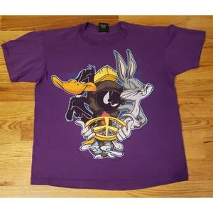 Looney Tunes Mens XL Shirt Bugs Bunny, Daffy Duck, Marvin holding Peace Sign